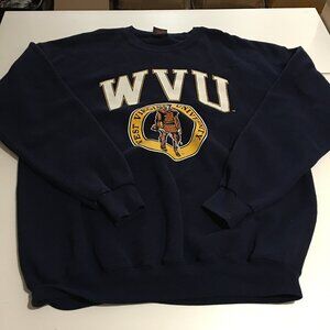 Vintage West Virginia University Mountaineers XL Crewneck Sweatshirt Navy USA